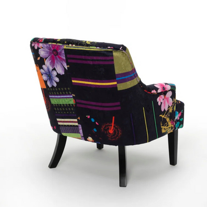 Black Accent Patchwork Armchair, backview.
