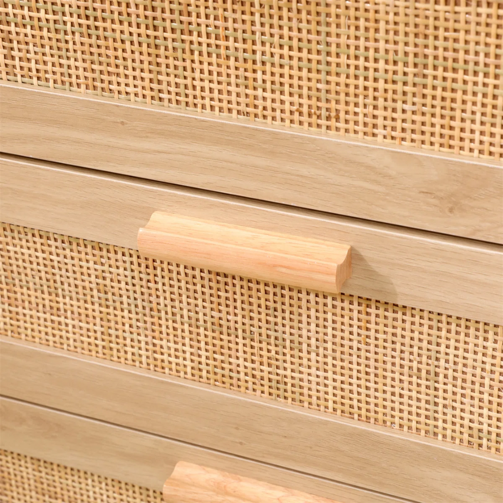Black Six Drawer Woven Chest Of Drawers