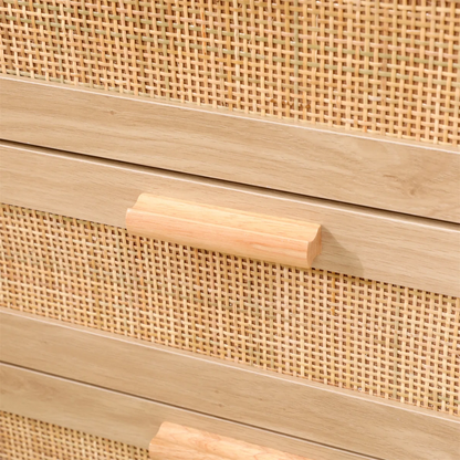 Black Six Drawer Woven Chest Of Drawers