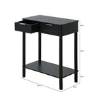Black Traditional Hallway Table With Storage, dimensions.