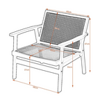 Black Lounge Accent Chair Rattan size dimensions