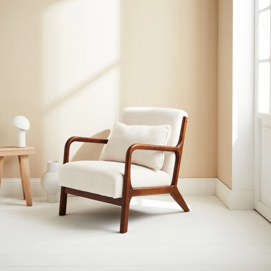 Boucle Modern Mid Century Armchair