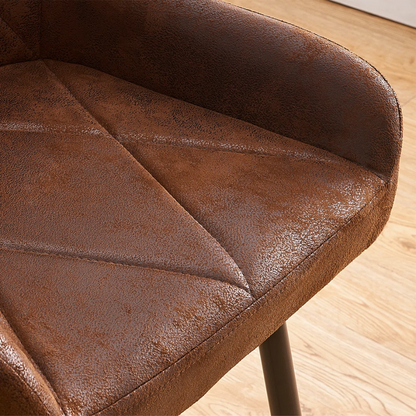 Brown Upholstered Bar Chairs - Set Of Two
