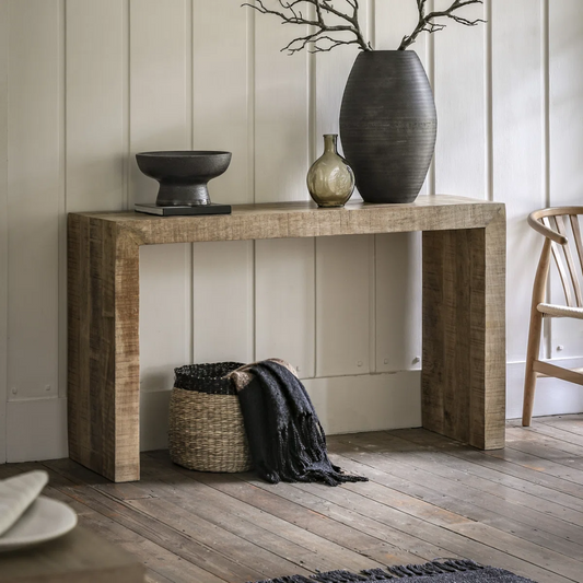 Chunky Wood Rustic Console Table