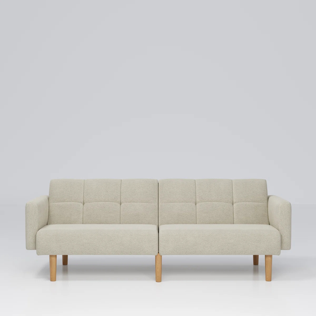 Contemporary Beige 3 Seater Sofa Bed