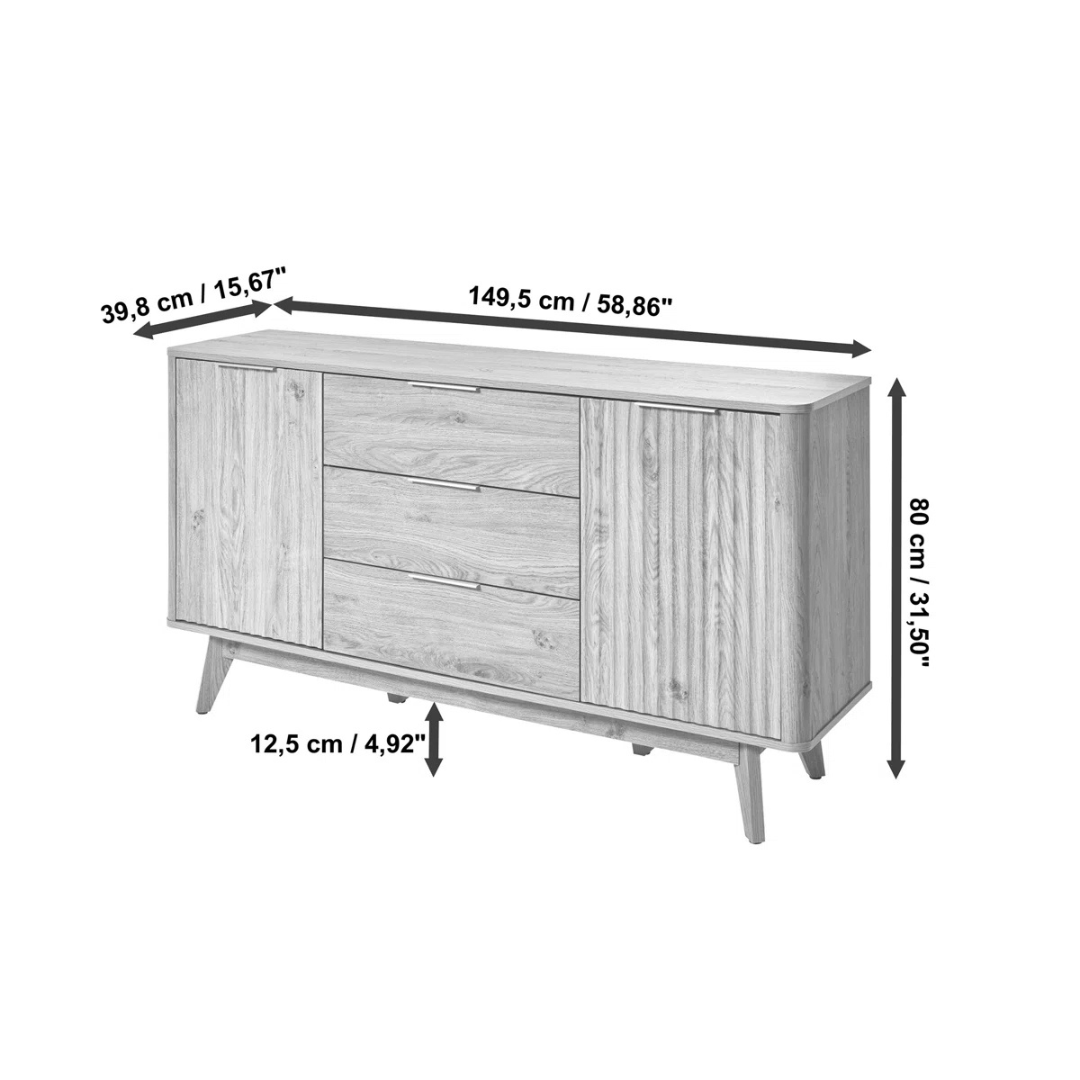 Contemporary Sideboard With Storage, dimensions.