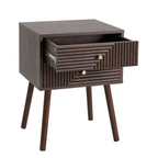 Contemporary Walnut Bedside Table - Two Drawer