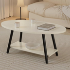 Contemporary Wooden Coffee Table, white. in a modern living space.