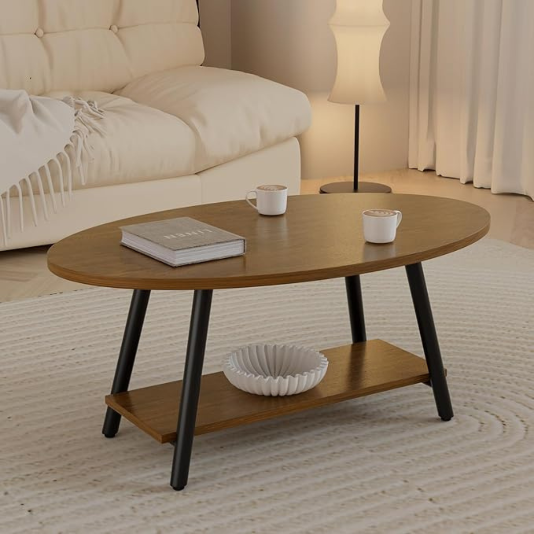 Contemporary Wooden Coffee Table, wooden colour, in a modern living room.