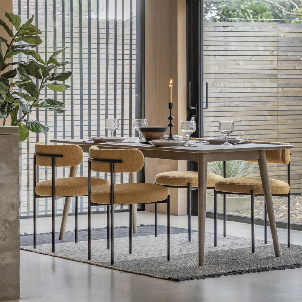 Rectangle Dark Wood Mid Century Modern Style Dining Table