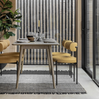 Rectangle Dark Wood Mid Century Modern Style Dining Table