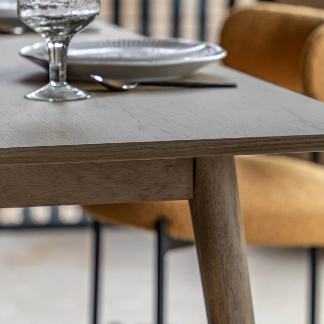 Rectangle Dark Wood Mid Century Modern Style Dining Table