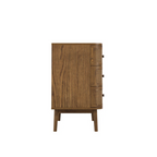Dark Wood Rattan French Style Chest Of Drawers