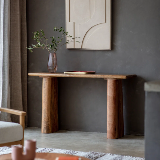 Dark Wood Rustic Console Table