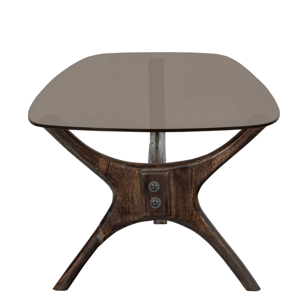 Designer Wooden And Glass Coffee Table