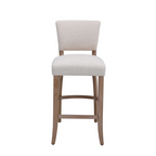 Fabric Beige Bar Stools With Back - Set Of Two