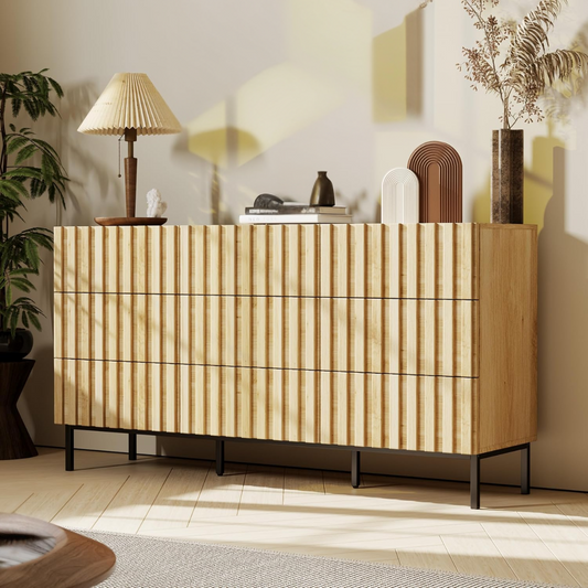 Fluted Mid Century Modern Chest Of Drawers