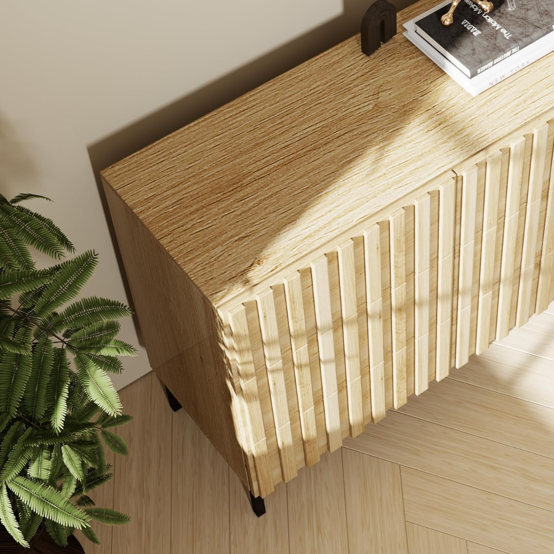 Fluted Mid Century Modern Chest Of Drawers