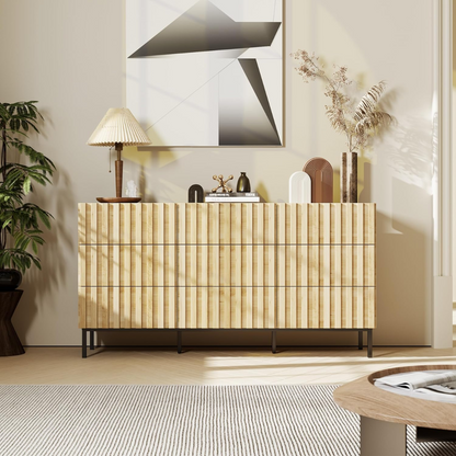 Fluted Mid Century Modern Chest Of Drawers