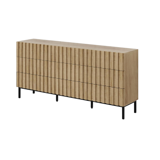 Fluted Mid Century Modern Chest Of Drawers