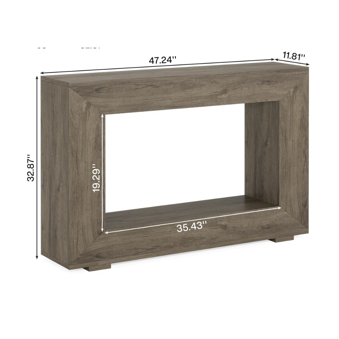 Frame Design Wooden Rustic Console Table, dimensions.