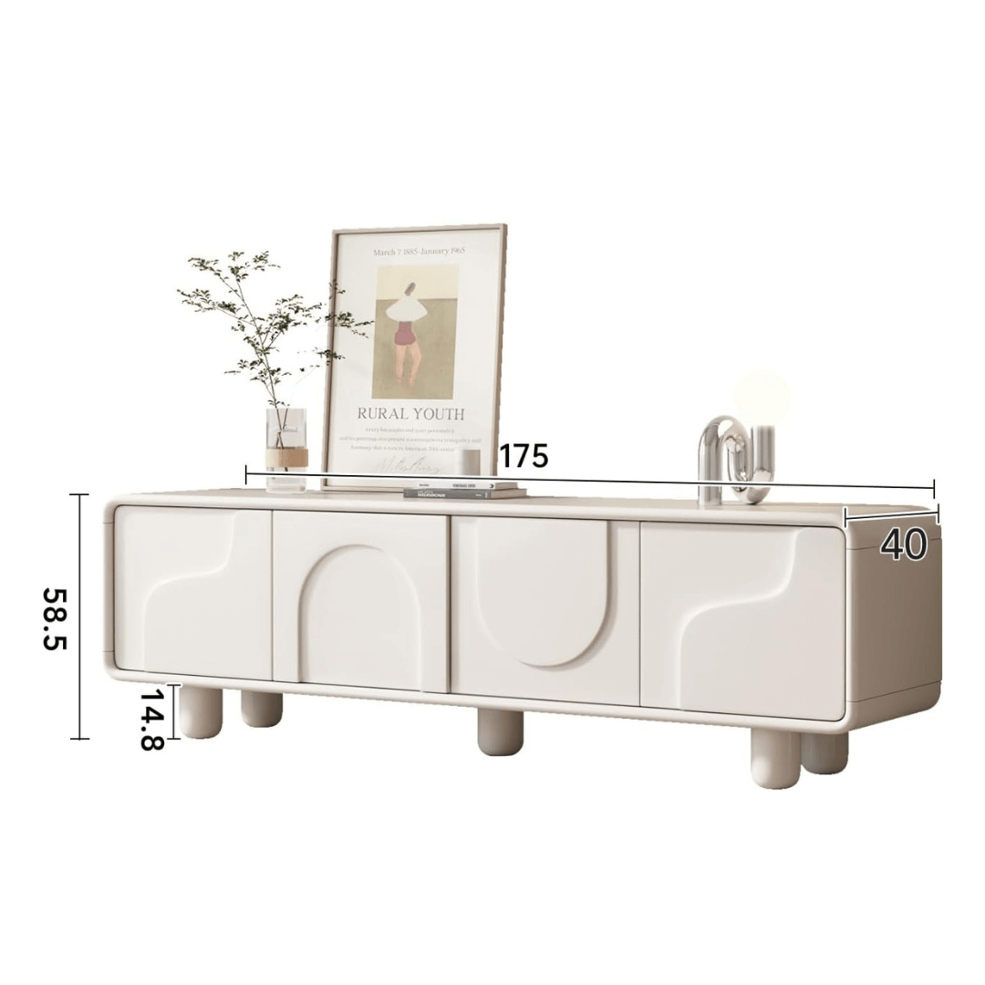 White cabinet with dimensions labeled on a white background