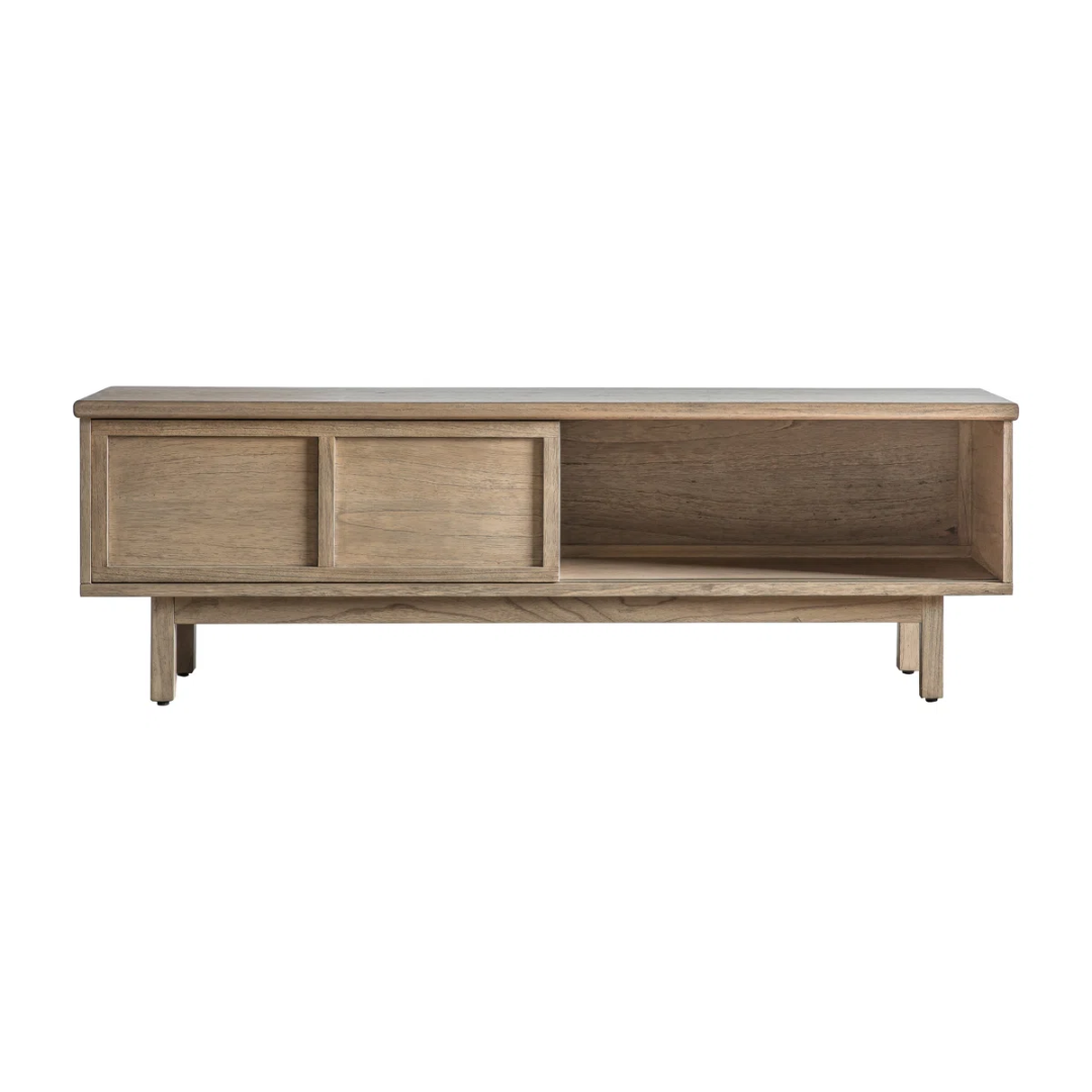 Japandi Solid Wood Console TV Table - Up To 88"