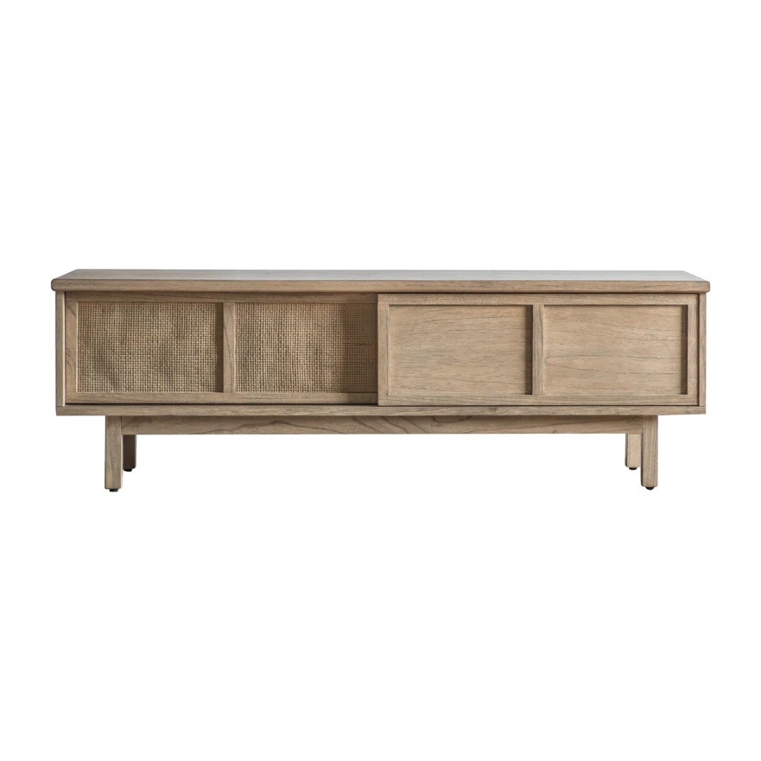 Japandi Solid Wood Console TV Table - Up To 88"