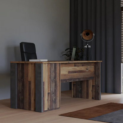 Large Modern Rustic Wood Desk, set in a modern home.
