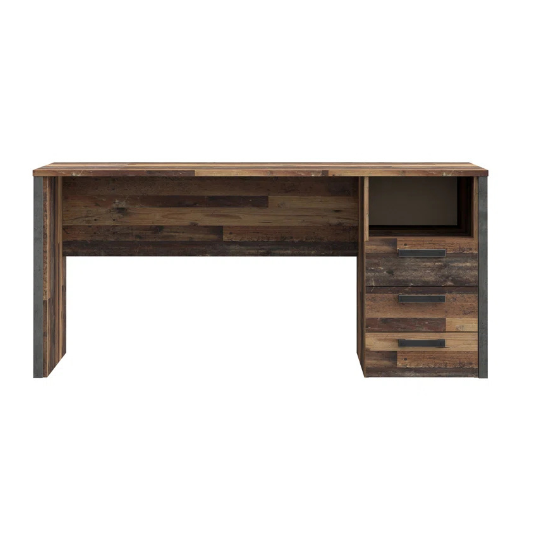 Large Modern Rustic Wood Desk, front view