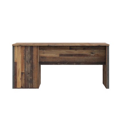 Large Modern Rustic Wood Desk, back view.