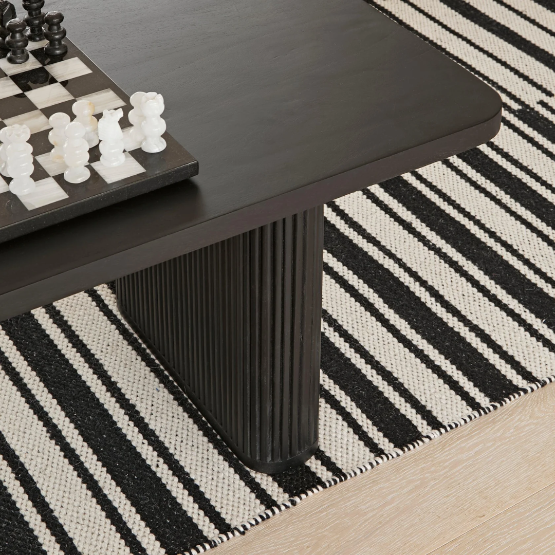 Large Rectangular Black Long Coffee Table