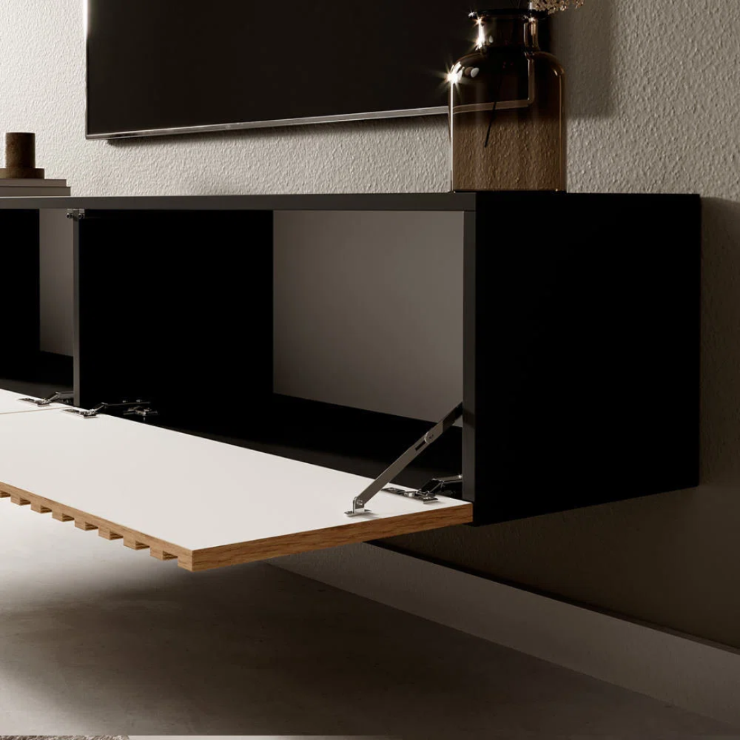 Light Oak Paneling Modern TV Cabinet