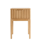Light Wood Very Narrow Bedside Cabinet - One Drawer