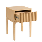Light Wood Very Narrow Bedside Cabinet - One Drawer
