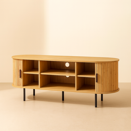 Light Oak Sideboard With Sliding Door