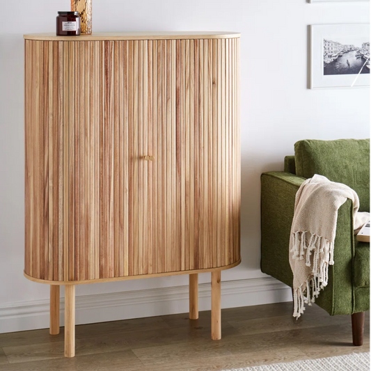 Light Wood Tall Storage Cabinets With Doors And Shelves