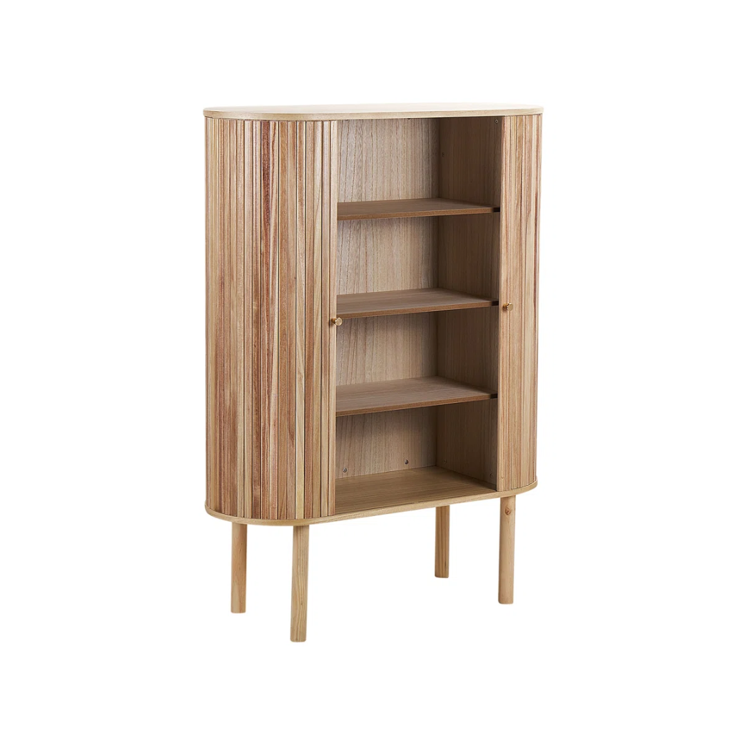 Light Wood Tall Storage Cabinets With Doors And Shelves