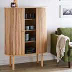 Light Wood Tall Storage Cabinets With Doors And Shelves