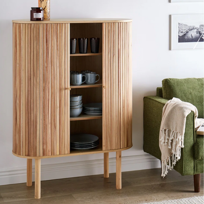 Light Wood Tall Storage Cabinets With Doors And Shelves