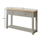 Linen Grey Console Table With Drawers, dimensions.