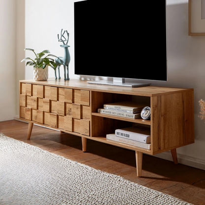 Mid-Century Modern TV Cabinet, set in a mid-century modern home.