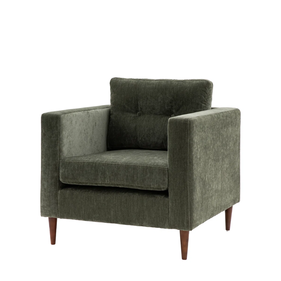 Mid Century Olive Green Accent Chair