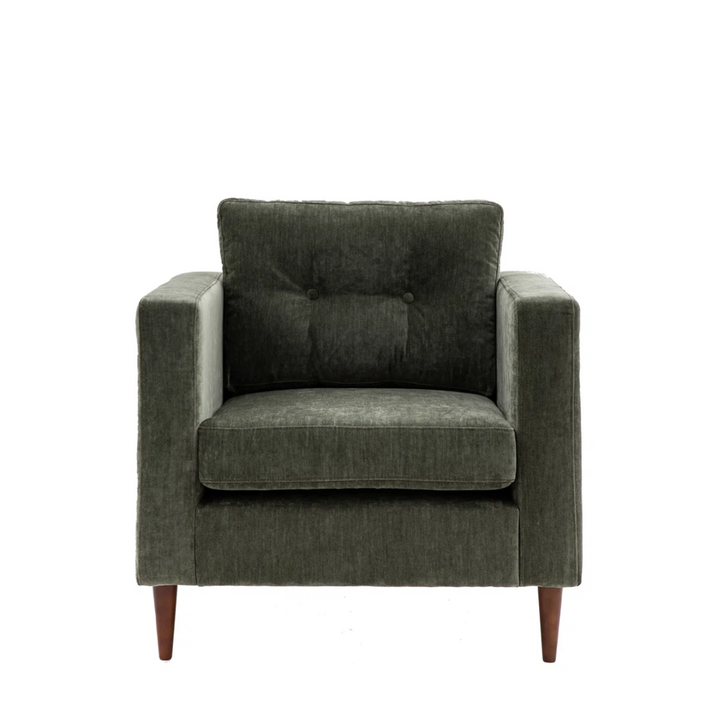 Mid Century Olive Green Accent Chair