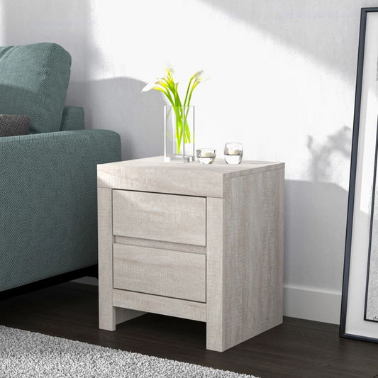 Modern Cube Side Table, set in a model home.