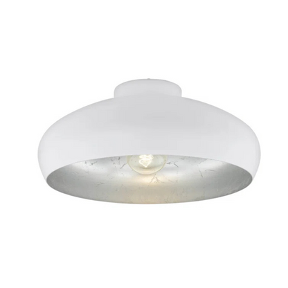 White ceiling light fixture on a white background
