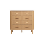 Modern Fluted Light Wooden Chest Of Drawers