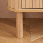 Modern Fluted Light Wooden Chest Of Drawers