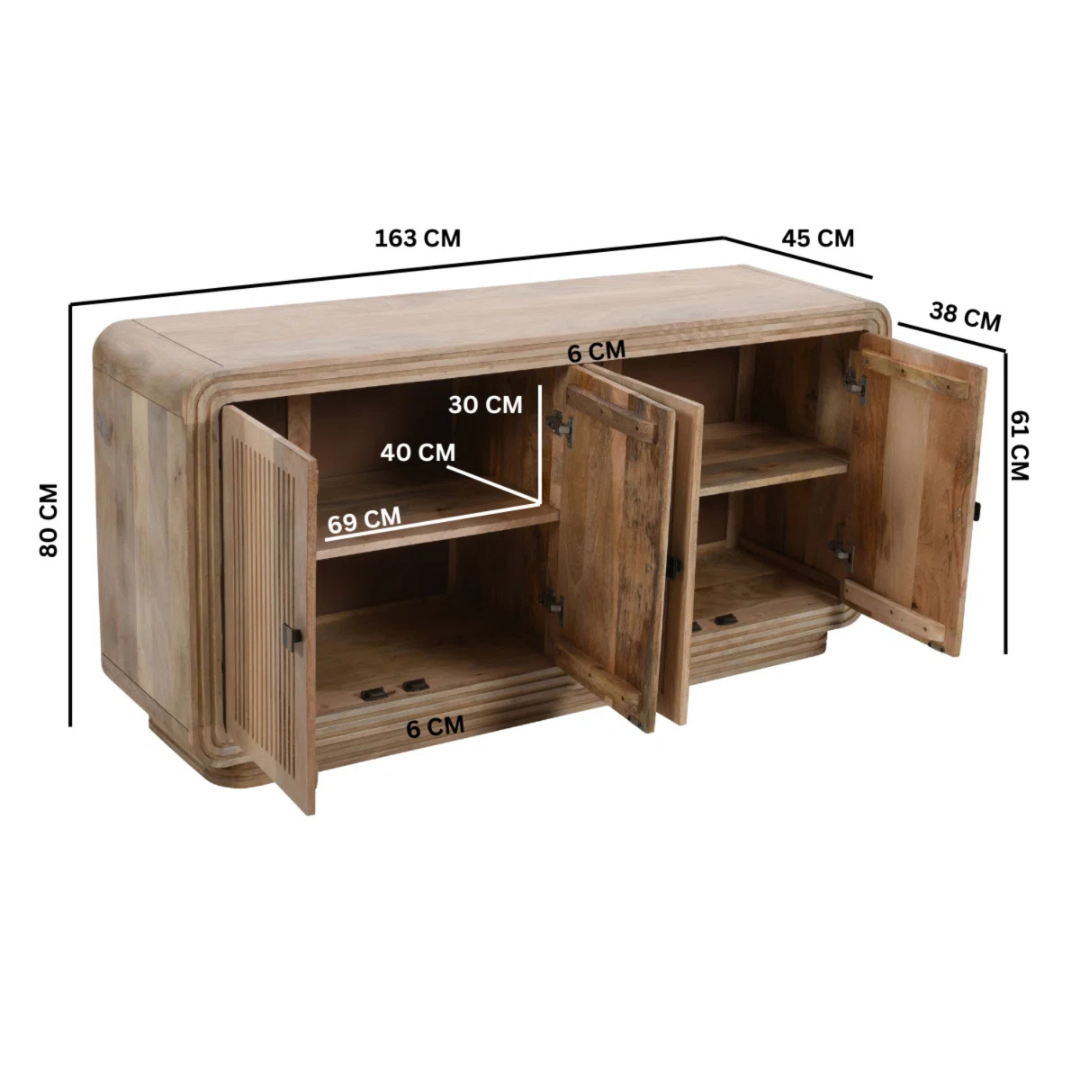 Modern Mango Wood Sideboard With Storage, dimensions.