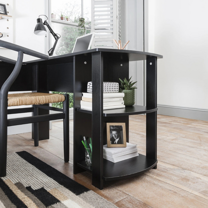 Modern Office L-Shape Desk With Storage, close up of storage